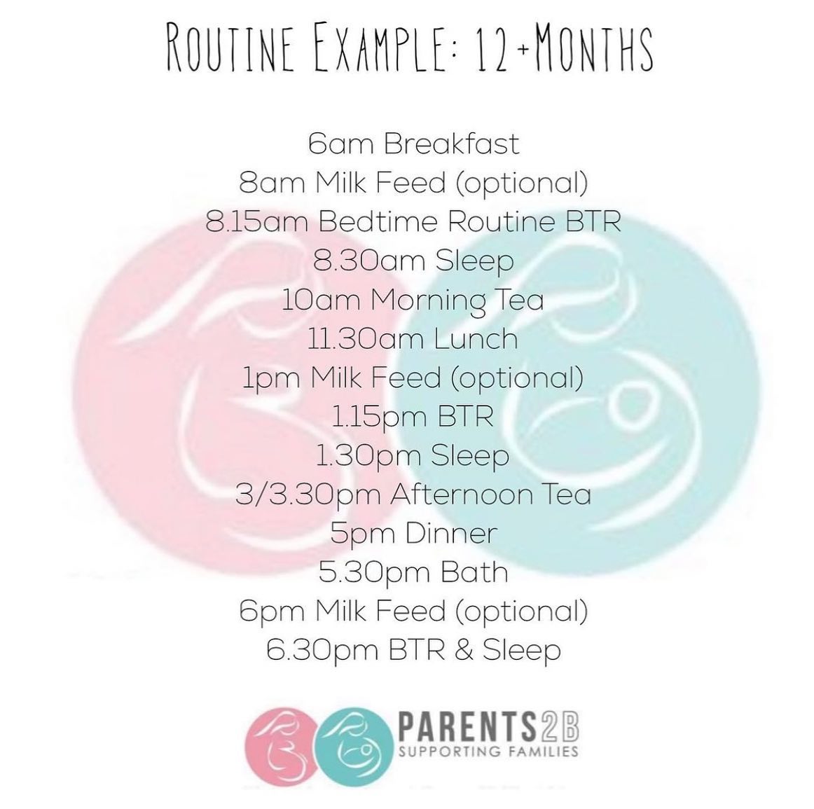 Example Routine 12 months Parents 2B